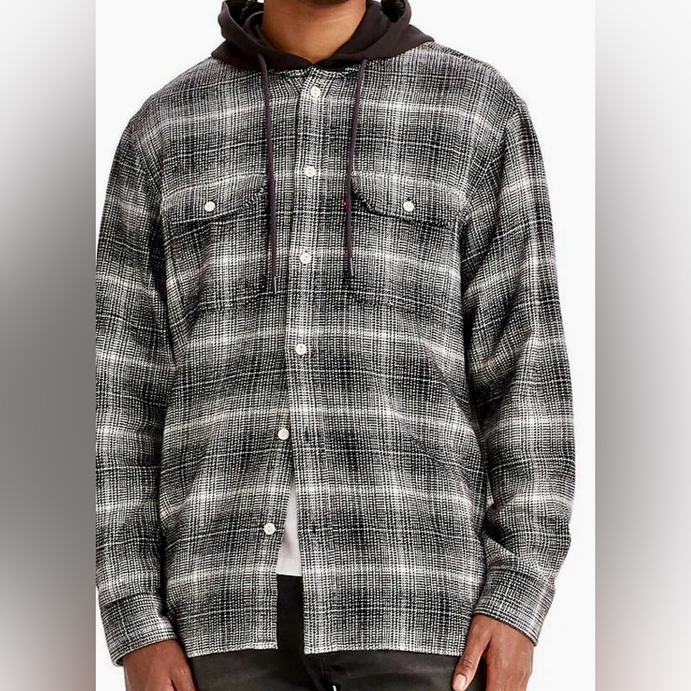 Classic Black and White Plaid Shirt